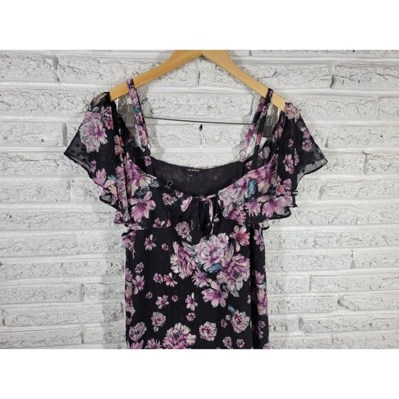 Torrid Womens Top 1 1X Plus Camisole Flutter Cold Shoulder Sleeve FLO403E - Picture 3 of 8